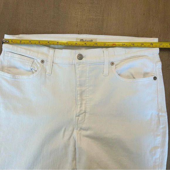 Madewell 9" High Rise Skinny Jeans White Size 31 Raw Hem Style# C1741 - Picture 10 of 12